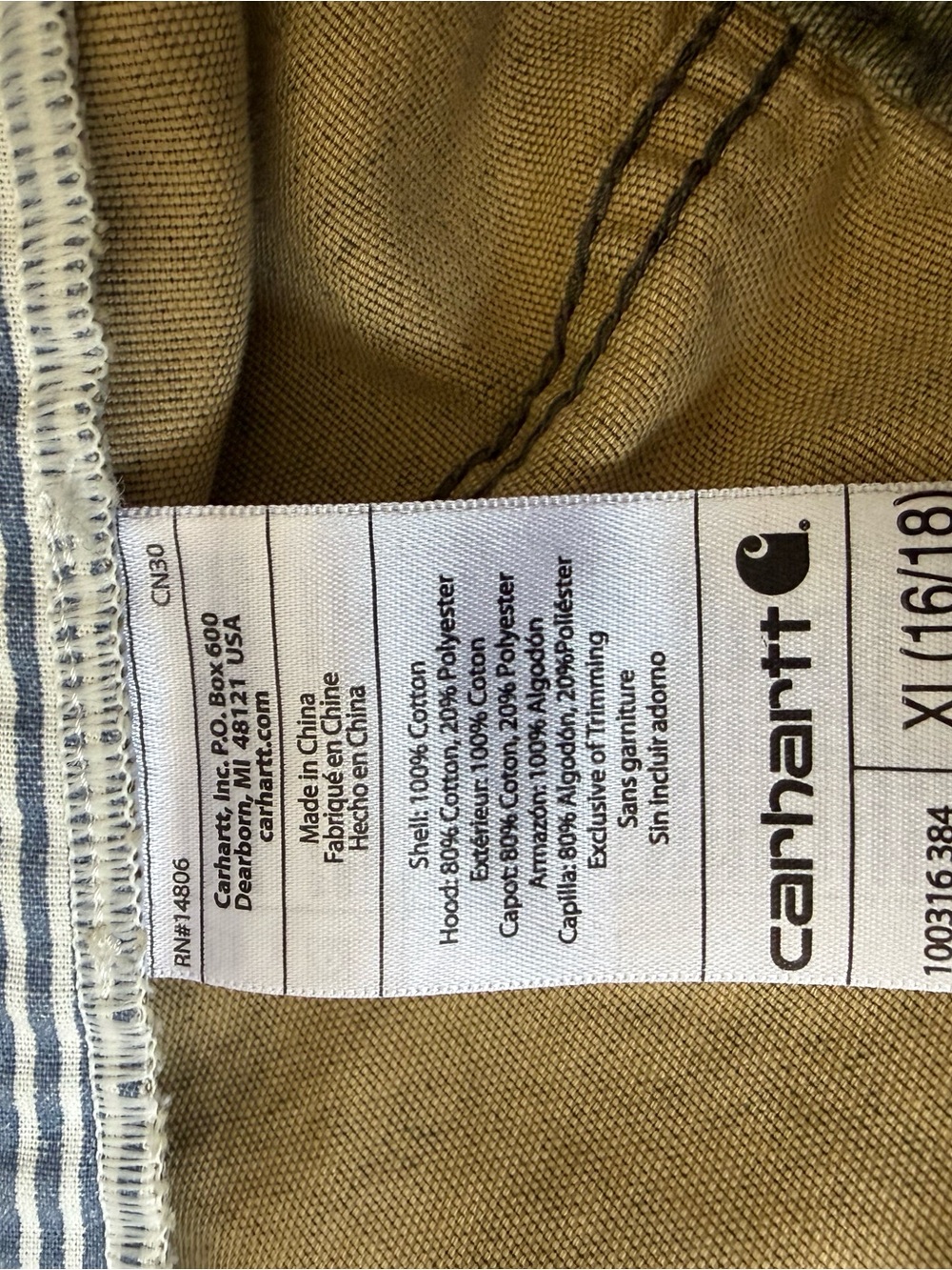 Carhartt Olive Green Hooded Work Vest - Picture 6 of 6